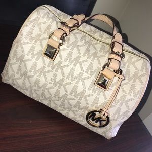 Authentic Vanilla Grayson Medium Logo Satchel